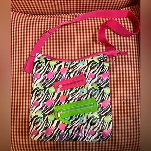 Zebra Paint Splatter Print Handbag/Crossbody bag, Adjustable Strap